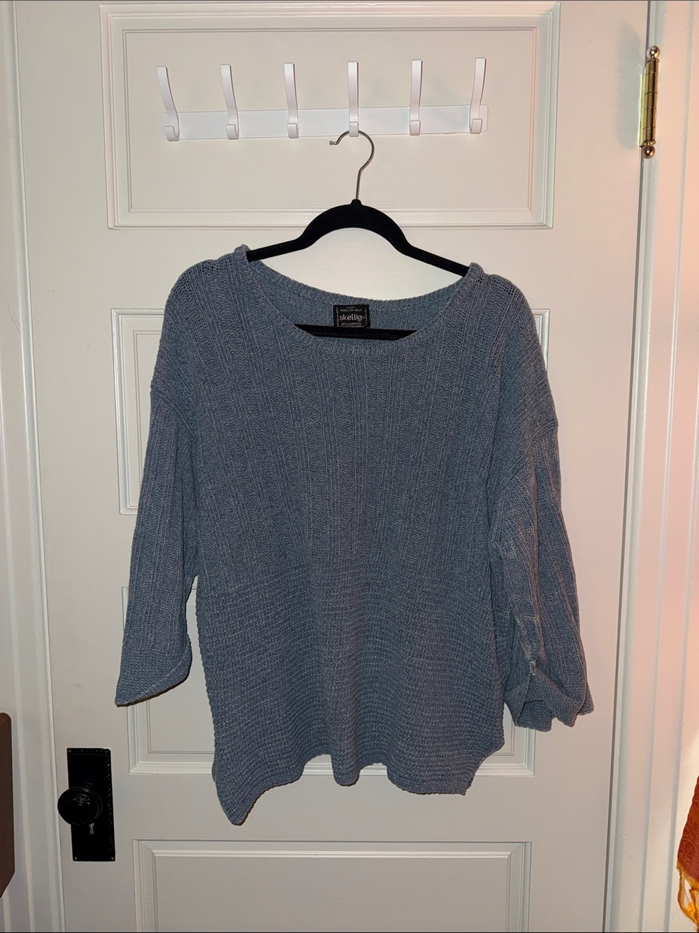 Cozy Light Wool Blue Knit Women's Sweater